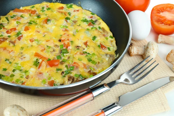 Omelet with mushrooms closeup — Stock Photo, Image