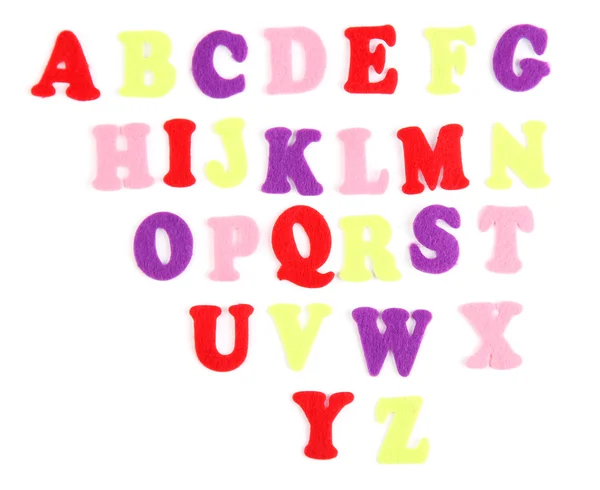 Английский алфавит, изолированный на белом — стоковое фото
