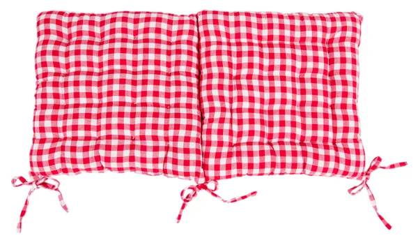 白で隔離される正方形の枕 — ストック写真