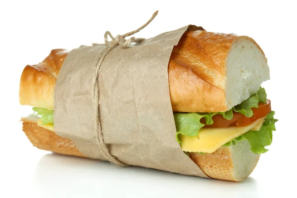 Свежий и вкусный сэндвич, изолированный на белом — стоковое фото