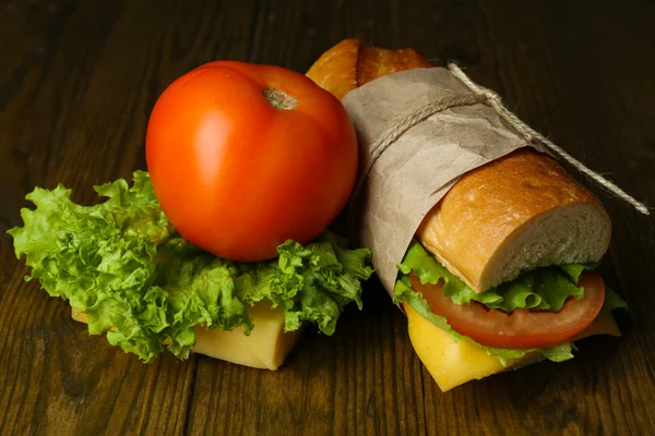 Čerstvé a chutné sendviče zblízka — ストック写真