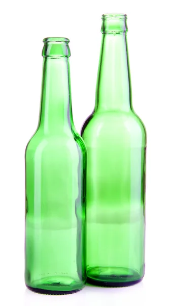 Botellas de vidrio aisladas en blanco — Foto de Stock