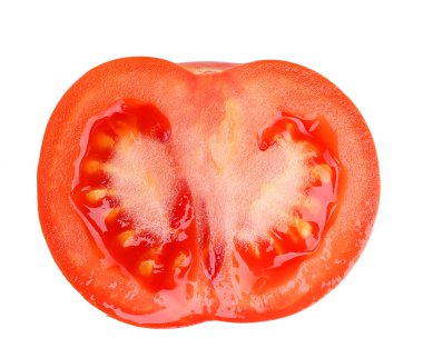 taze domates, üzerinde beyaz izole yarısı