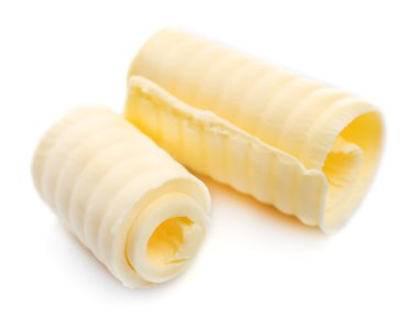 taze tereyağı, üzerinde beyaz izole bukleler