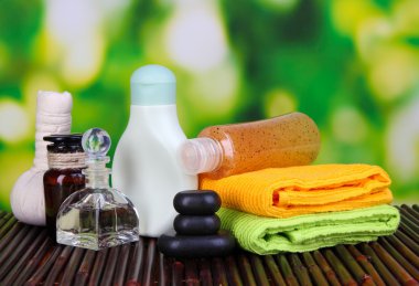 parlak arka plan bambu hasır Spa ayarı
