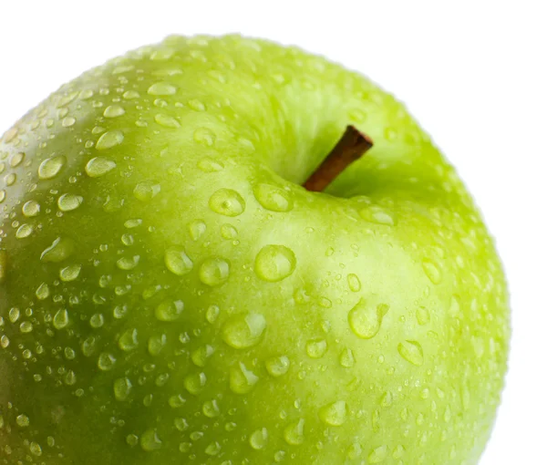 Manzana verde fresca, aislada en blanco —  Fotos de Stock