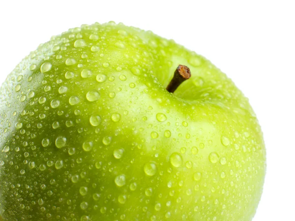 Čerstvé zelené jablko, izolované na bílém — Stock fotografie