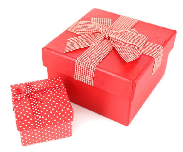 Gift boxes isolated on white — Stock Photo, Image