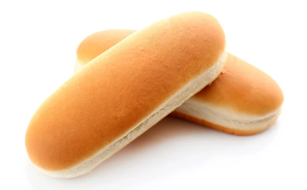 Buns for hot dog isolated on white — Stock Photo, Image