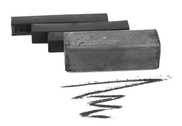 黒を白で隔離される木炭を描画 — ストック写真
