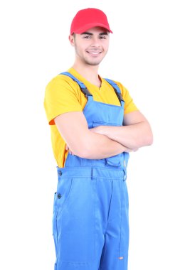 beyaz izole erkek işçi