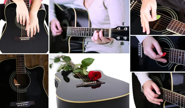 Collage musical. Guitarra —  Fotos de Stock