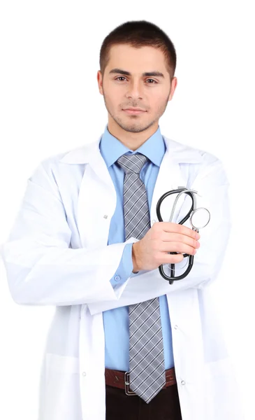 Male Doctor isolated on white background — Stock Photo, Image