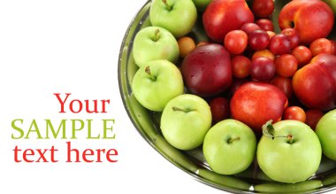 tabakta üzerine beyaz izole sulu meyve çeşitleri