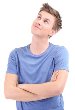 beyaz izole yakışıklı genç