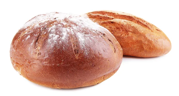 Roggenbrot isoliert auf Weißbrot — Stockfoto