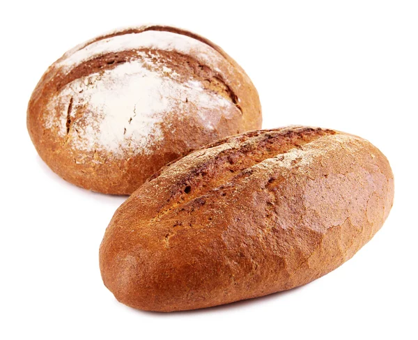 Roggenbrot isoliert auf Weißbrot — Stockfoto