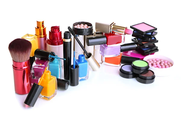 Nieuwe make-up set geïsoleerd op wit — Stockfoto