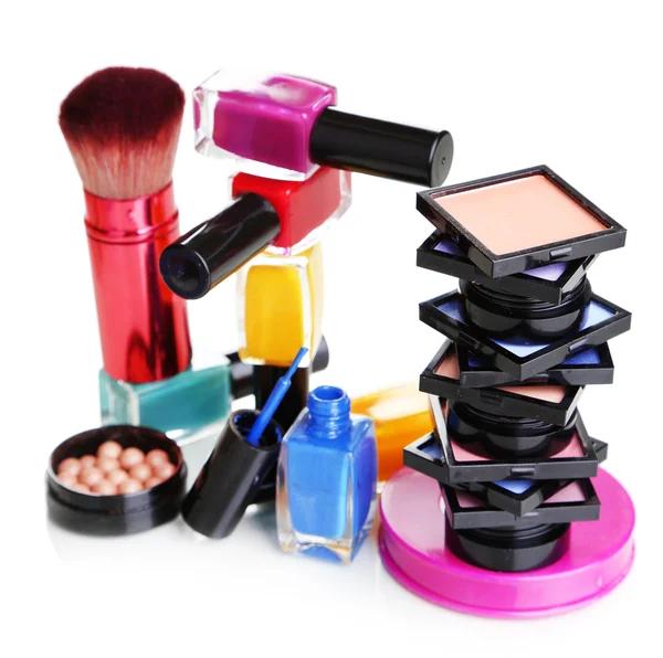 Nieuwe make-up set geïsoleerd op wit — Stockfoto