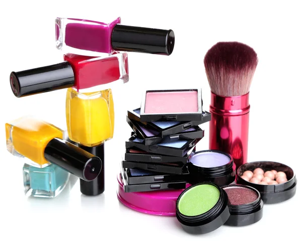 Nieuwe make-up set geïsoleerd op wit — Stockfoto