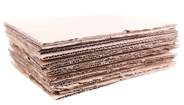 Pila de cartón para reciclar aislado sobre blanco —  Fotos de Stock