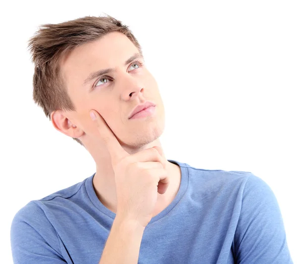 Portrait of handsome young man isolated on white — Stock Photo, Image