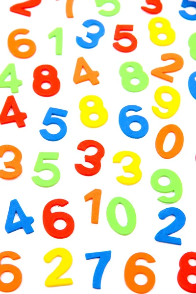 Números coloridos, isolados em branco — Fotografia de Stock