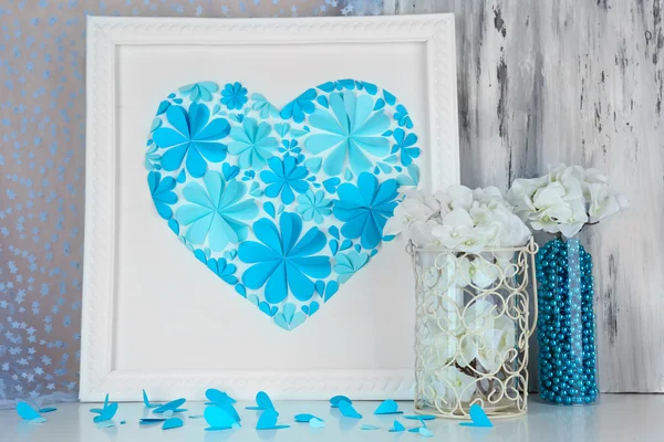 Home decor with handmade picture — Stock Photo, Image