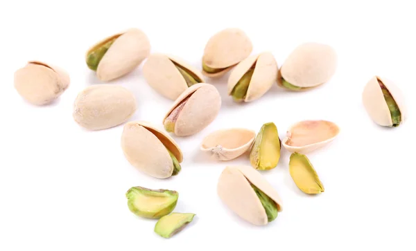 Nueces de pistacho aisladas en blanco —  Fotos de Stock