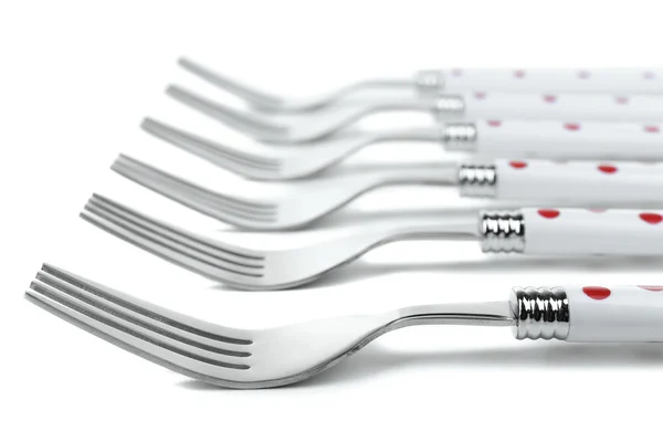 Silver forks isolated on white — Stock Photo, Image