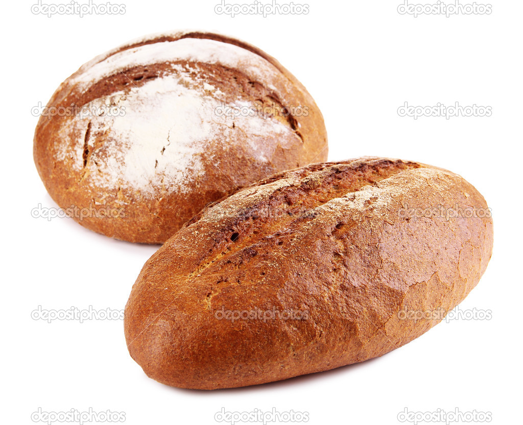 Rye breads isolated on white