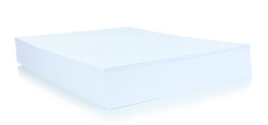 Beyaz üzerine izole edilmiş kağıt yığını