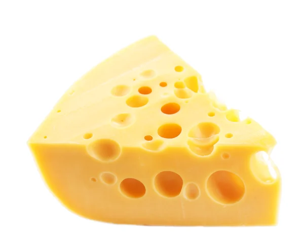 Piece of cheese, isolated on white — Stock Photo, Image