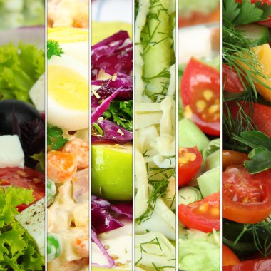 Collage of various salads clipart