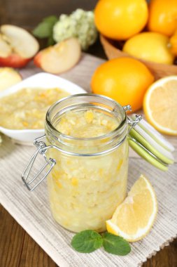 lezzetli limon reçel üzerinde tablo yakın çekim