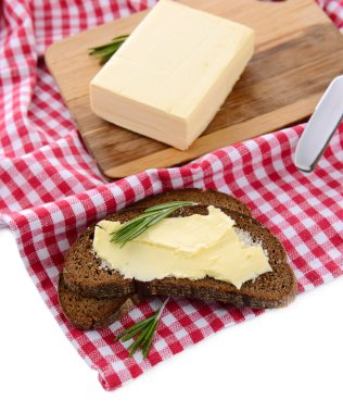 beyaz izole tereyağlı çavdar ekmek