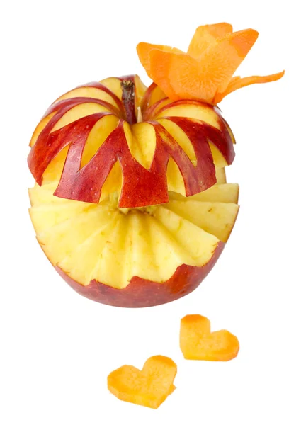 Carving apple isolerad på vit — Stockfoto