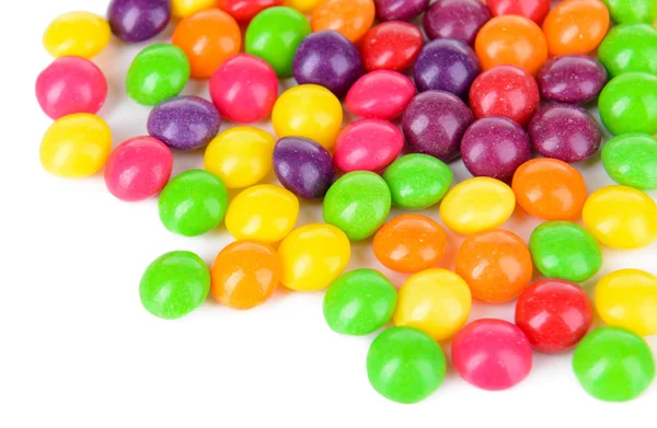 Verschiedene bunte Fruchtbonbons isoliert auf weiß — Stockfoto