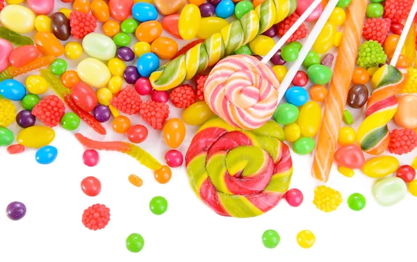 Různé barevné ovocné bonbóny detail — Stock fotografie