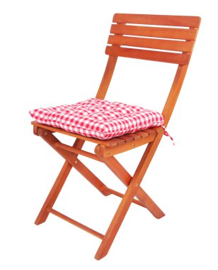 sandalye üzerinde beyaz izole yastık ile