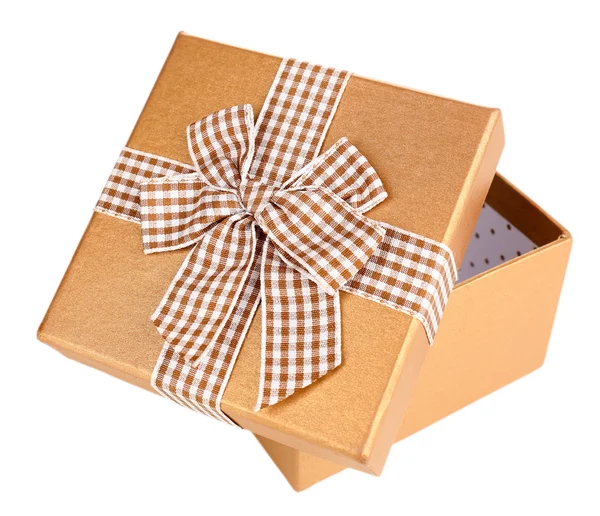 Offene Geschenkbox isoliert auf weiß — Stockfoto