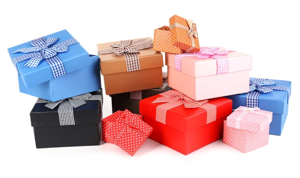 Cajas de regalo aisladas en blanco —  Fotos de Stock