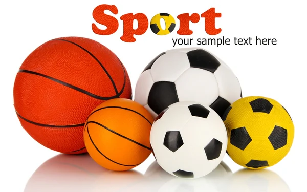 Sport bollar, isolerad på vit — Stockfoto