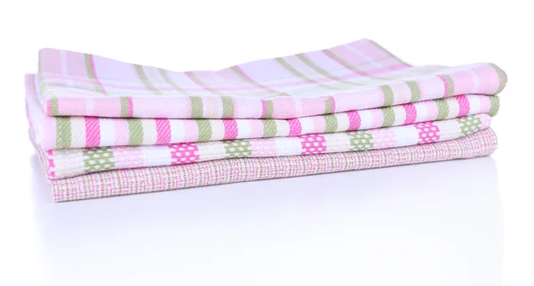 Kitchen towels isolated on white — Stock Photo, Image