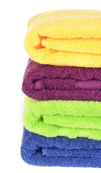 Bright towels isolated on white — Stock Photo, Image