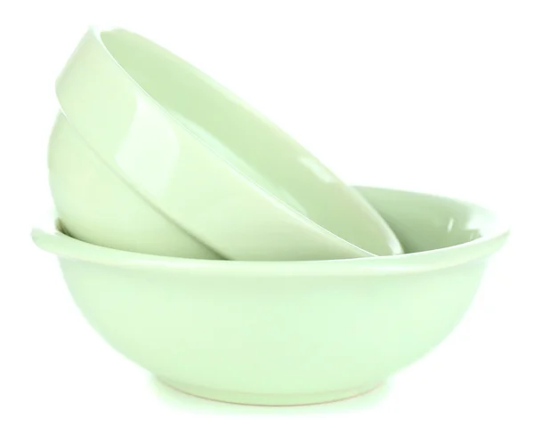 Colorful empty bowls isolated on white — Stock Photo, Image