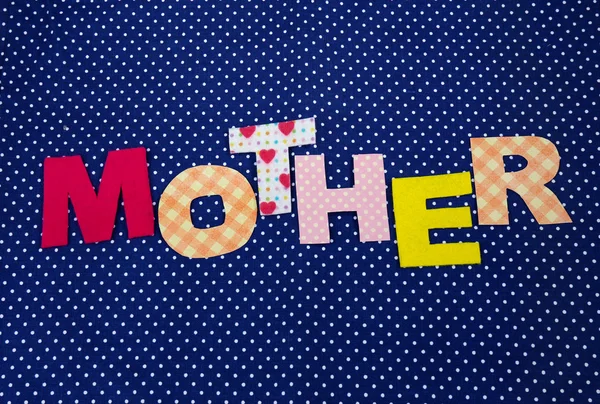 Anya betűkkel, a háttér kék pöttyös, merített papír levélváltás — Stock Fotó