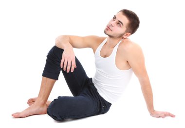 beyaz izole yakışıklı genç