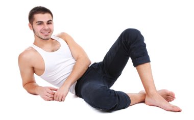 beyaz izole yakışıklı genç