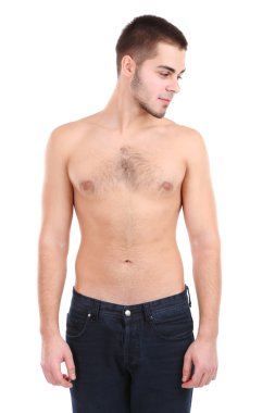 beyaz izole yakışıklı genç